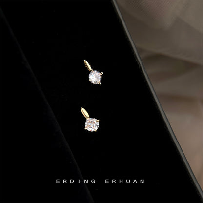 A廠【5854】S925銀針迷你鋯石耳環女簡約百搭小巧學生飾品氣質爆款通勤潮耳飾 25.04-2