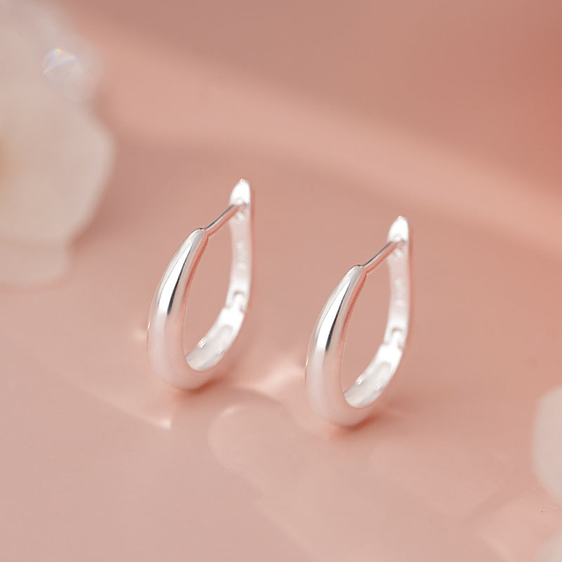 E廠【YC4712E】純銀S925極簡風簡約圓環耳扣女素圈小眾設計感百搭耳圈耳飾品
 25.11-1