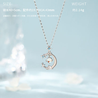 D廠【YC0167N】原創S999足銀璀璨星辰鎖骨鏈耳環耳骨釘手鍊韓系百搭首飾
 26.06-2