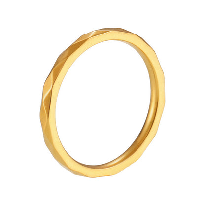 B廠【A069】歐美新款多切面菱形戒指女不銹鋼材質不掉色小眾設計感指環 25.03-1