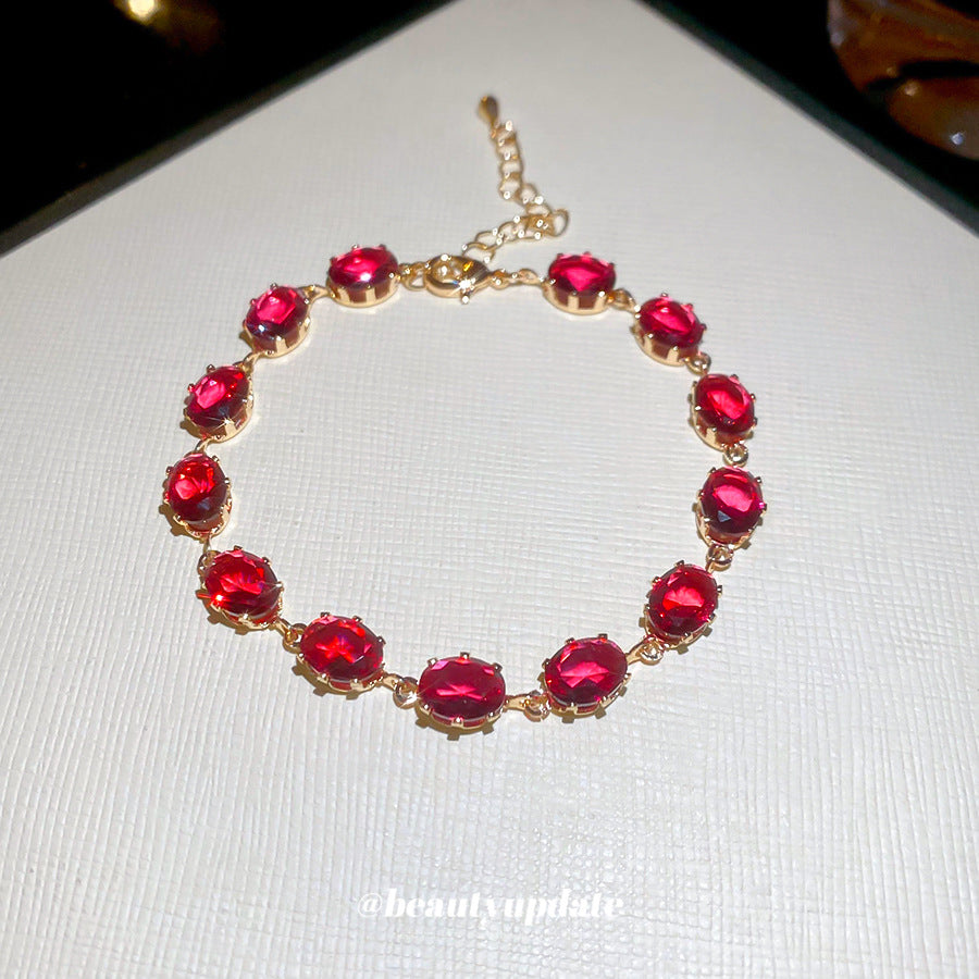 A廠【HB4615】超閃鋯石幾何橢圓形手鍊時尚簡約百搭氣質手環精緻輕奢高級感手飾
 25.10-1