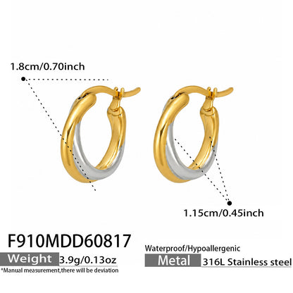 B廠【F910】新款幾何間金耳環不鏽鋼316L小眾誇張時尚簡約環形耳環女
 26.08-3