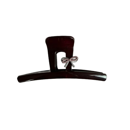 C廠【Y1005】蝴蝶結巧克力棕色抓夾女氣質大鯊魚夾2025新款高級感髮夾盤髮頭飾
 26.01-1