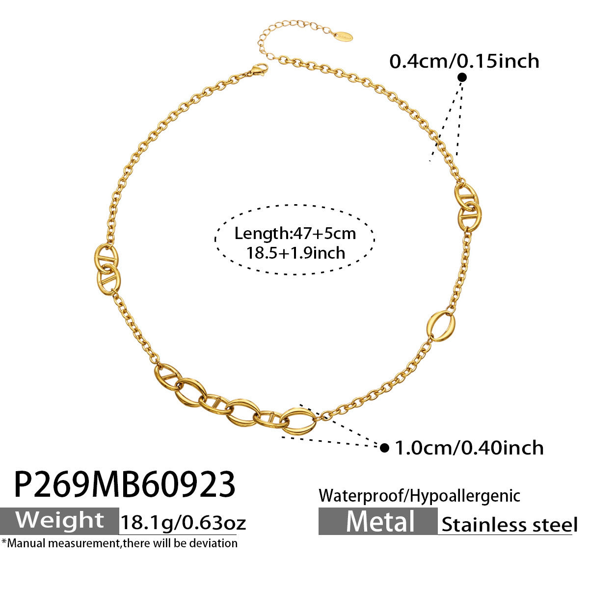 B廠【P269】 不鏽鋼鍍18K金日字DIY項鍊鎖骨鍊

 26.10-1