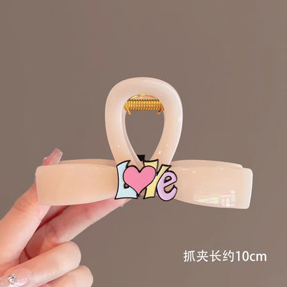 C廠【X51】簡約愛心蝴蝶結抓夾女2025新款鯊魚夾氣質後腦勺盤髮夾子髮卡髮飾
 26.03-4「C廠-單筆結帳需滿，NT$500出貨(不含運費)」