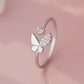 E廠【YC3213R】S999足銀簡約蝴蝶鋯石戒指女甜美百搭清新時尚小眾指環
 25.10-3