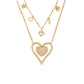 B廠【P874】跨境新款靈動愛心滿鑽鋯石吊墜雙層鎖骨項鍊不鏽鋼鍍18k金
 25.11-4