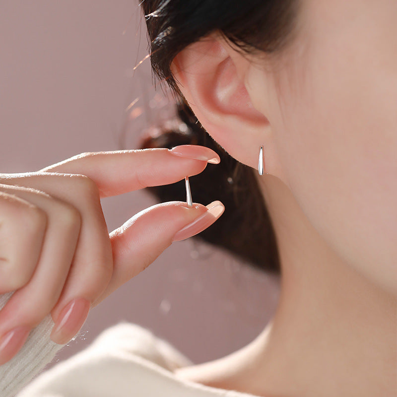 D廠【YC6451E】足銀S999冷淡風水滴耳環女幾何時尚通勤高級感小眾簡約耳環
 26.03-2