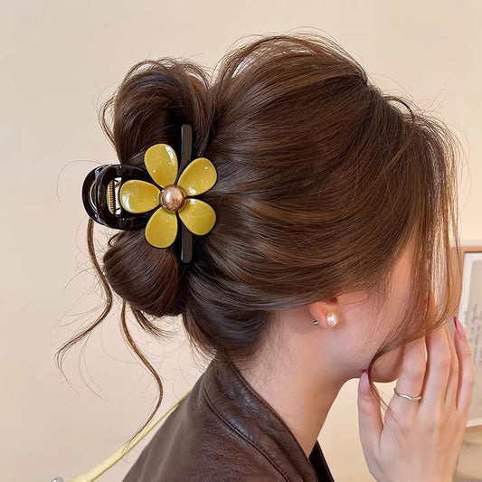 C廠【X103】醋酸花朵抓夾女2026新款高級感後腦勺大號髮量大盤髮鯊魚夾子髮飾
 26.04-3
