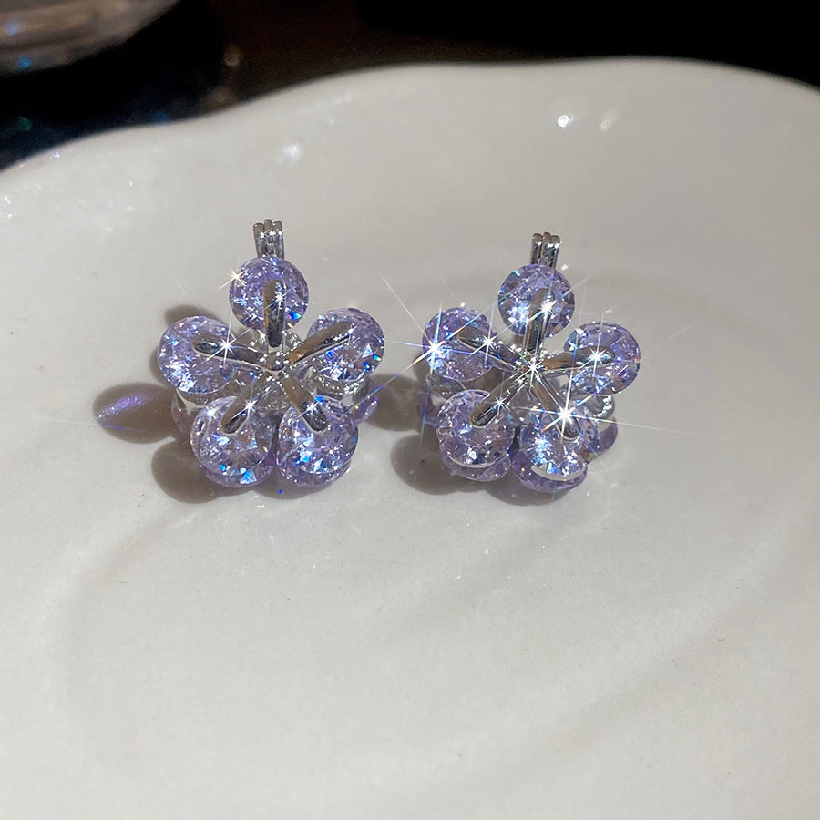A廠【WE5046】韓系ins鋯石花朵雙面耳扣溫柔甜美小眾氣質耳環輕奢高級感耳飾女
 25.11-1