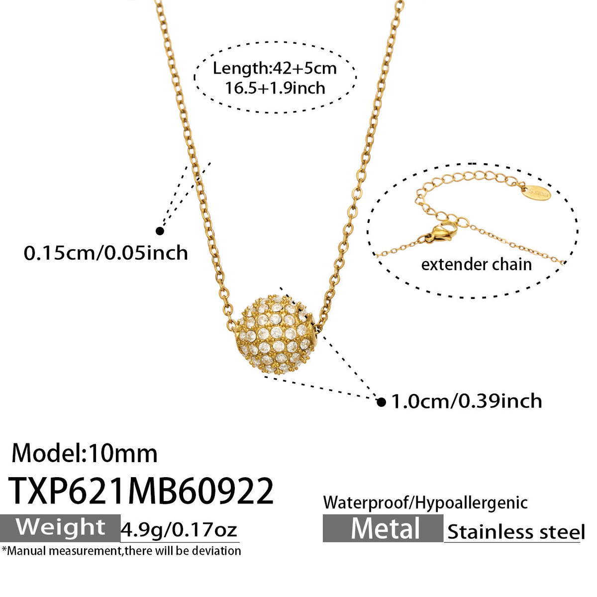 B廠【TXP621】 5A鋯石球體吊墜耳環手鍊項鍊飾品套裝
 26.09-4
