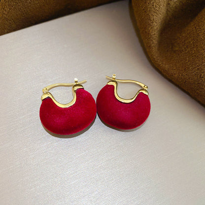 A廠【HE29207】秋冬新款植絨圓形U型耳扣輕奢高級感耳環復古氣質百搭耳環耳飾女
 25.11-1