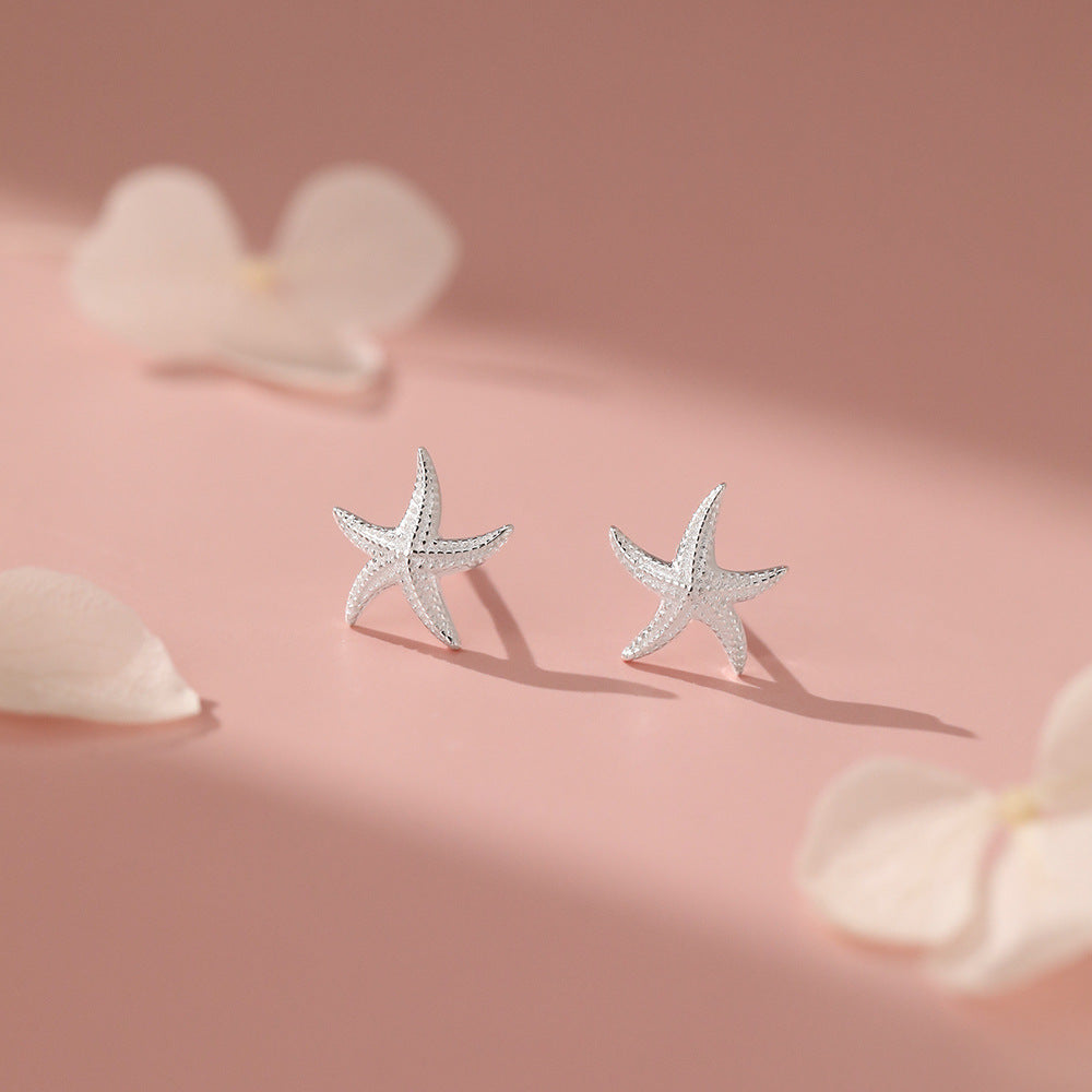 D廠【YC4414E】S925純銀可愛海星耳環女自然小巧小眾設計感可疊戴百搭耳飾
 26.01-1