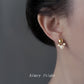 A廠【6941】秋冬爆款咖啡珍珠美拉德風微鑲鋯石925銀針鍍14K珍珠耳環耳飾
 25.10-3