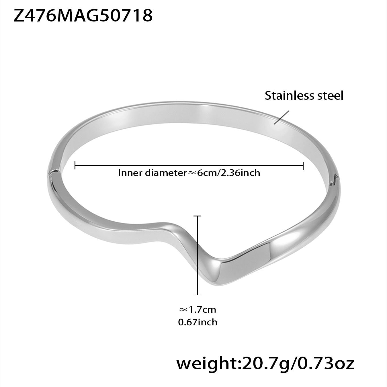 B廠【Z473】不鏽鋼幾何扭結卡扣手鐲鍍18k真金雙環百搭Z字造型個性手鐲 25.07-4