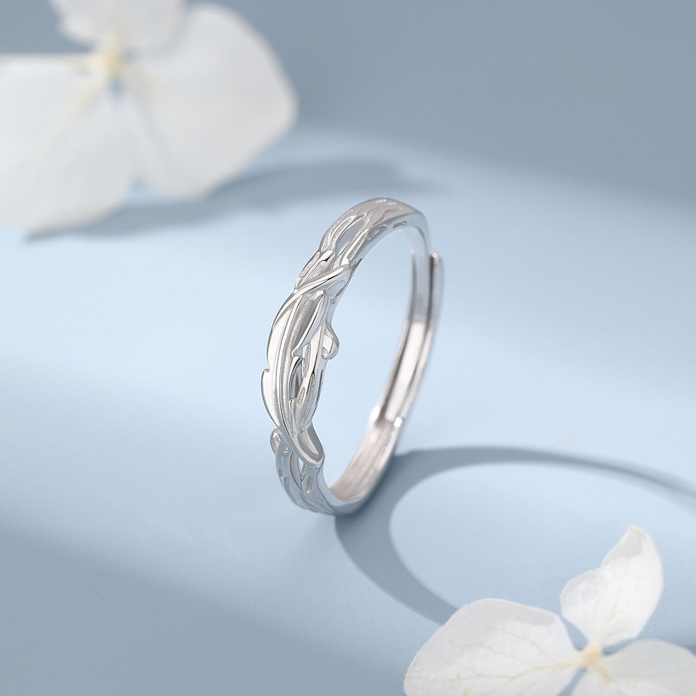 D廠【YC3870R】純銀S925甜美花枝戒指女田園風文藝森系精緻韓風可愛公主手飾
 26.01-2