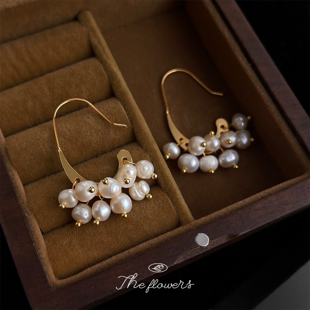 A廠【7097】天然淡水珍珠時尚高級感輕奢風手工耳環景區飾品耳飾
 25.11-3