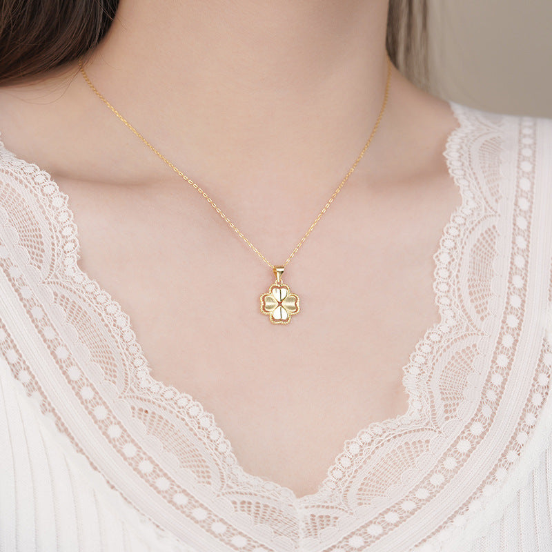 D廠【YC2347N】純銀S925幸運四葉草項鍊輕奢質感文藝唯美氣質溫柔復古鎖骨鏈
 25.11-3