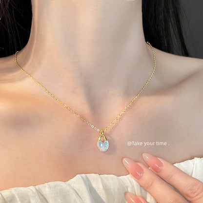 A廠【6636】厚鍍18K真金強保色貝母幾何鏤空時尚高級感輕奢風新項鍊 鎖骨鏈
 25.09-1