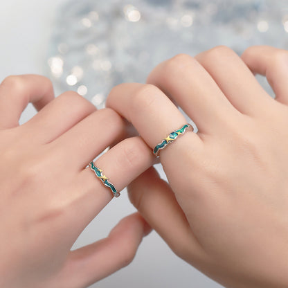 D廠【YC3062R】原創足銀S999四芒星滴油情侶對戒夢幻氛圍感清新溫柔小眾手飾
 26.01-1