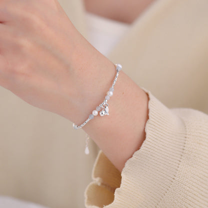 D廠【YC4849SL】S925純銀小魚珍珠手可愛清新設計感高級甜美手飾 25.01-2