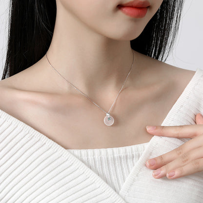 E廠【DQ2366N】實拍平安扣銅錢小馬項鍊女S925純銀新中式白玉髓生肖馬首飾
 25.12-1