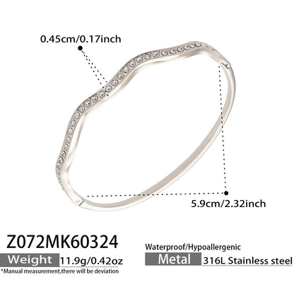 B廠【Z063】歐美INS風鑲5A鋯石滿鑽環形不鏽鋼手鐲組合簡約時尚氣質手飾
 26.04-1