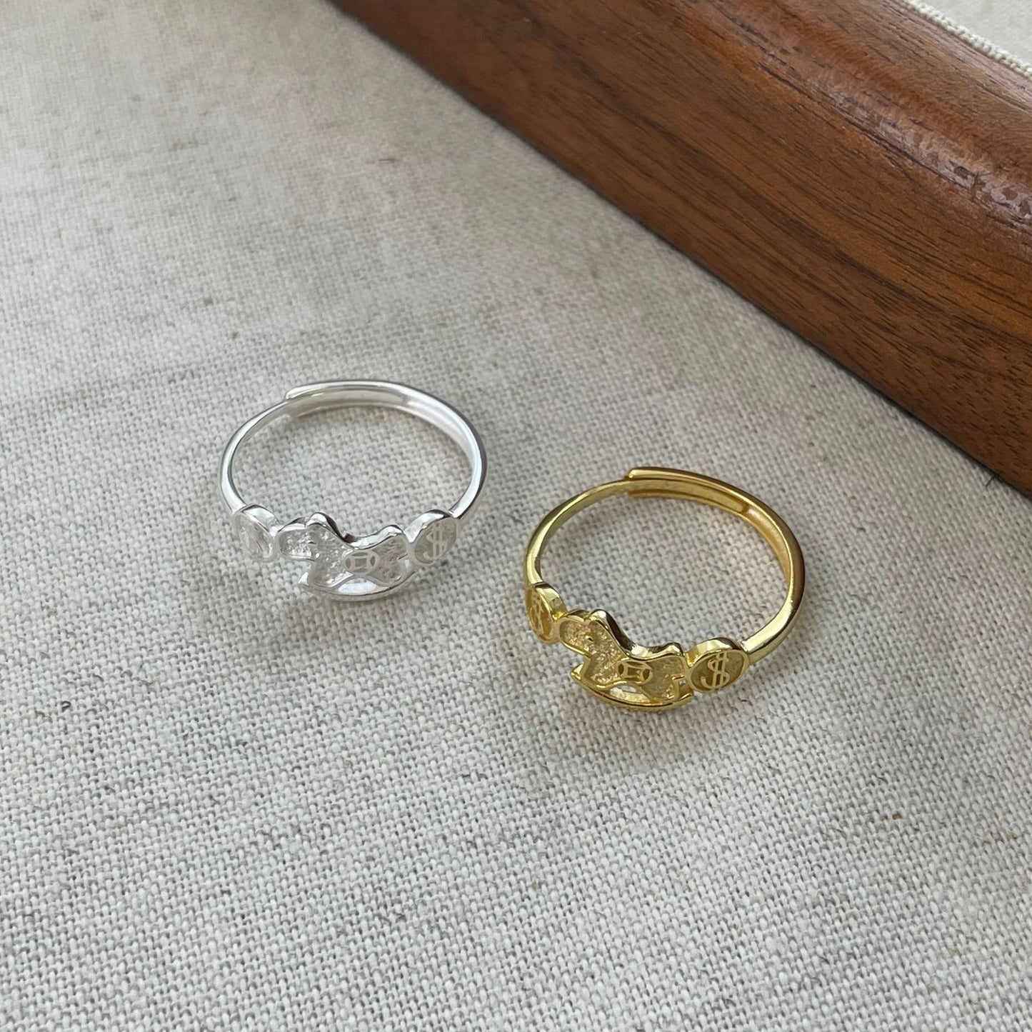 F廠【XDQ8049R】S925純銀小馬銅錢戒指女高級感馬上有錢開口食指戒小紅書爆款
 25.11-2