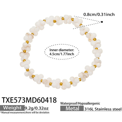 B廠【TXP572】歐美時尚輕奢天然貝殼骨頭形手鍊項鍊套裝跨境熱銷高質感氣質飾品
 26.04-4