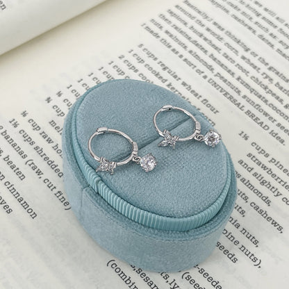 E廠【XDQ10015E】S999純銀韓系超閃蝴蝶耳扣女小眾高級感鋯石流蘇ins耳環耳飾
 25.11-4