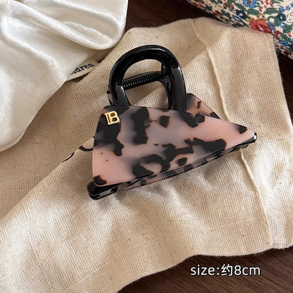 C廠【P85】韓國版三角豹紋醋酸頭髮抓夾女鯊夾2025新款盤髮夾時尚高級感髮飾
 25.12-3「C廠-單筆結帳需滿，NT$500出貨(不含運費)」