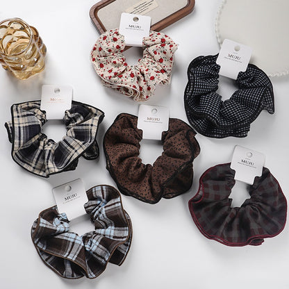 C廠【B485】高級感小蠻腰大腸髮圈卡裝髮飾格子豹紋頭繩法式超大馬尾皮筋髮繩
 25.10-5「C廠-單筆結帳需滿，NT$500出貨(不含運費)」