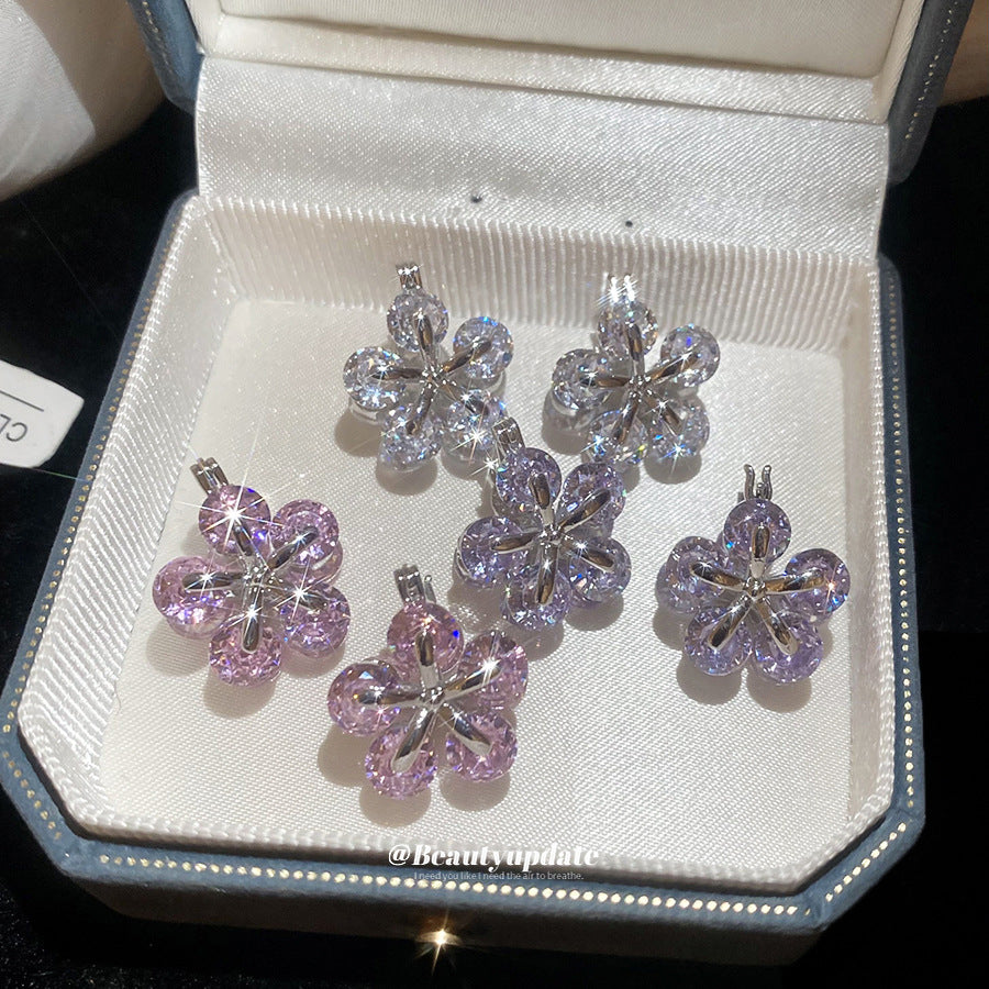 A廠【WE5046】韓系ins鋯石花朵雙面耳扣溫柔甜美小眾氣質耳環輕奢高級感耳飾女
 25.11-1