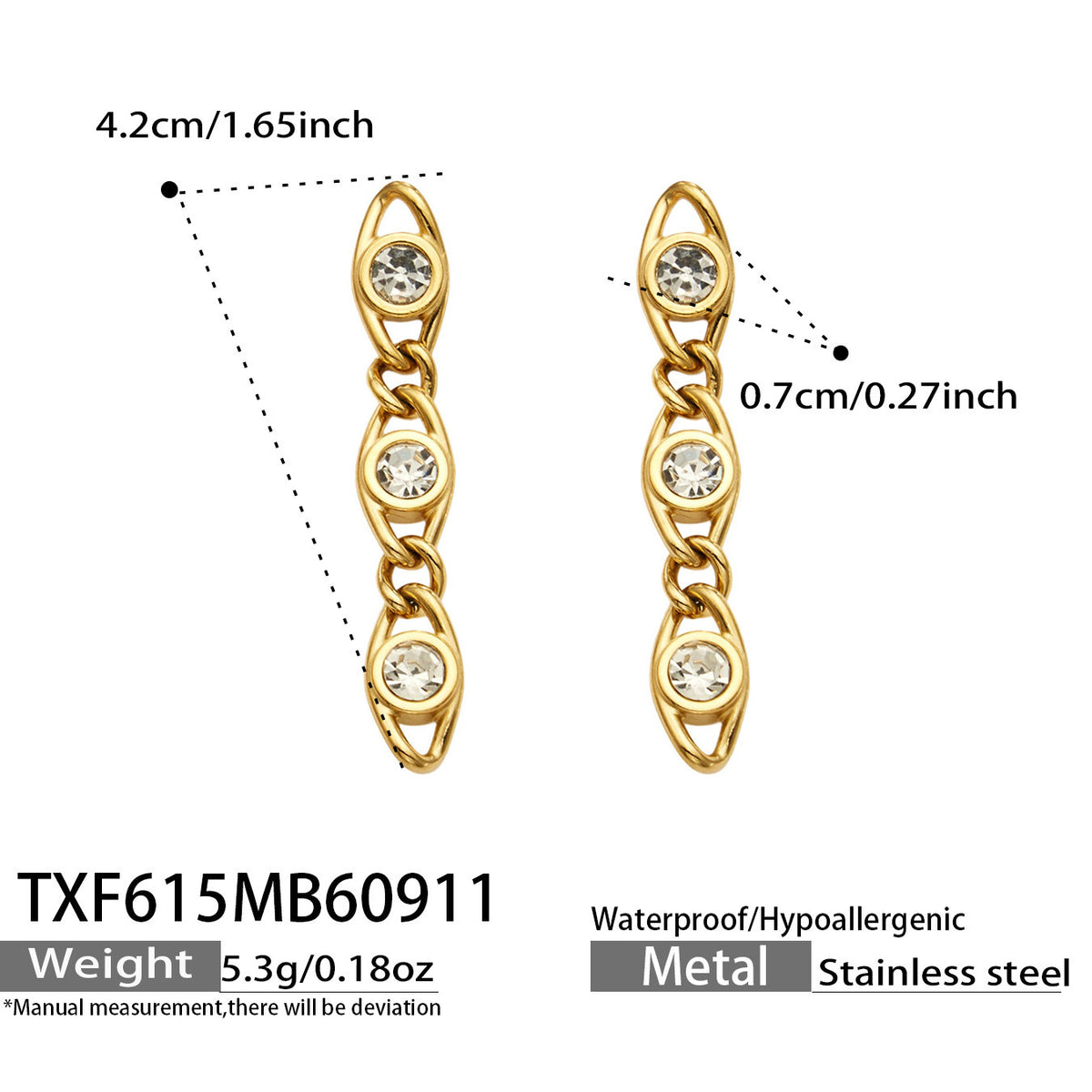 B廠【TXP615】歐美流行多巴胺高級感彩色鋯石不銹鋼手鍊項鍊不掉色時尚女鎖骨鏈
 26.09-3