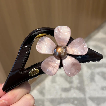 C廠【X608】花朵三角抓夾女高級感巨好看鯊魚夾子2026新款盤夾大號夾飾
 26.07-5