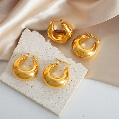 【F1039】歐美CE法式復古金屬感耳環女小眾個性氣質輕奢簡約金色耳環耳飾