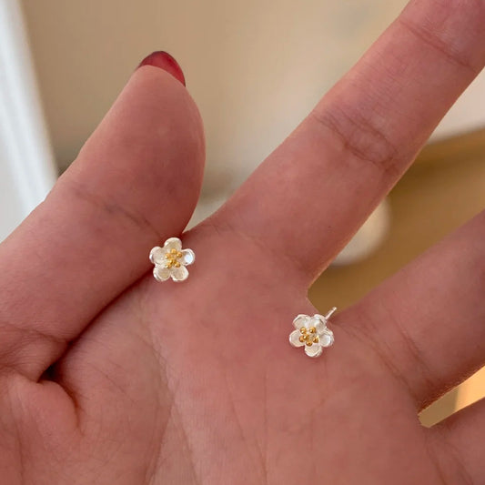 E廠【XDQ11688E】S925純銀甜美小清新花朵耳環女簡約小巧精緻小花通勤百搭耳飾
 26.03-1