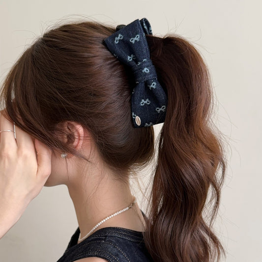 C廠【X23】韓國蝴蝶結香蕉夾女後腦勺盤髮夾高馬尾豎夾日常百搭頭飾扭扭夾子
 26.03-3