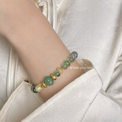 A廠【5414】天然石銀石春季全新原創手工手鍊森系清新甜美鑲鋯石手串手飾 25.01-3