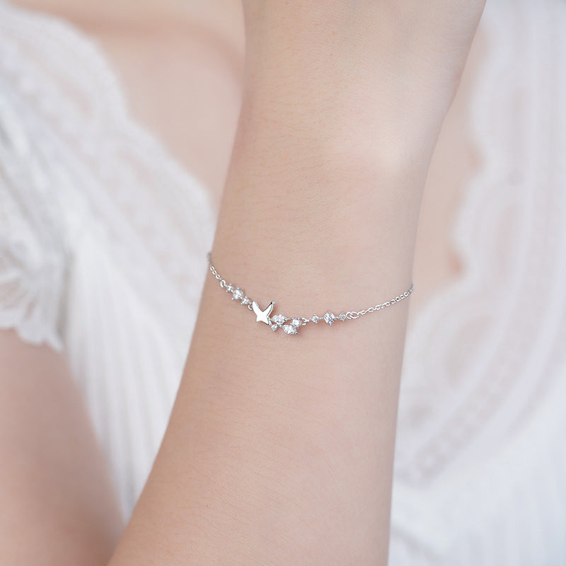 E廠【YC4368SL】S999足銀韓風蝴蝶手鍊女輕奢時尚新款甜美精美清新手飾
 25.10-4