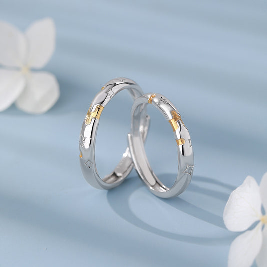 D廠【YC3179R】原創足銀S999拼圖情侶對戒簡約高級設計感文藝溫柔搭配手飾
 26.04-3