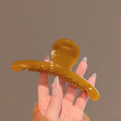 C廠【X29】素板簡約茶色抓夾品質醋酸髮夾女韓版精緻後腦勺盤髮大號鯊魚夾子
 26.03-3「C廠-單筆結帳需滿，NT$500出貨(不含運費)」