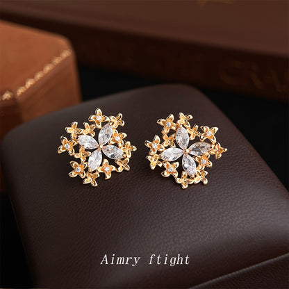 A廠【7284】原創設計鑲嵌鋯石蝴蝶春夏款s925銀針耳飾時尚高級感輕奢風耳環女
 26.01-4