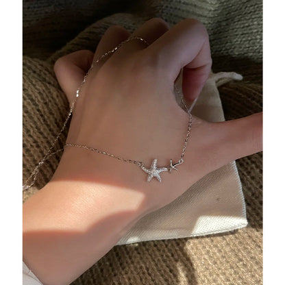 E廠【XDQ0007N】小眾高級感星星設計鎖骨鏈925純銀項鍊女簡約百搭海星銀吊墜
 26.03-3