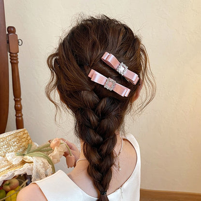 C廠【Q3】閃鑽方扣蝴蝶結髮夾女輕奢氣質髮卡2026全新側邊夾瀏海夾高階頭飾
 26.04-3