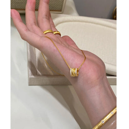 E廠【DQ0068N】S925純銀金枝玉葉麥穗排鑽項鍊女中古風高級感路路通鎖骨鏈潮
 25.09-1