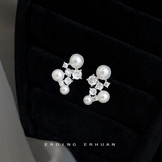 C廠【6331】原創輕奢風微鑲鋯石925銀針星座不規則時尚百搭簡約耳飾耳環
 25.10-3