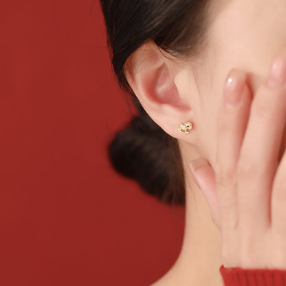 D廠【YC4030N】原創足銀S999銜寶萌駒木馬鋯石項鍊吊墜輕奢耳環本命年手鍊
 26.01-2