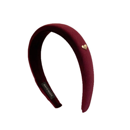 C廠【Y984】新年復古酒紅色絲絨金色標髮箍女高級感高顱頂頭箍氛圍感髮捆髮飾
 26.01-1「C廠-單筆結帳需滿，NT$500出貨(不含運費)」