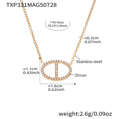 B廠【TXP331】新款不鏽鋼5A鋯石雙人天滿鑽流蘇項鍊耳環組ins開口戒指 25.08-1